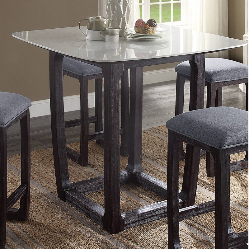 One Allium Way® Shuster Square Counter Height Table in Weathered Espresso & Reviews | Wayfair